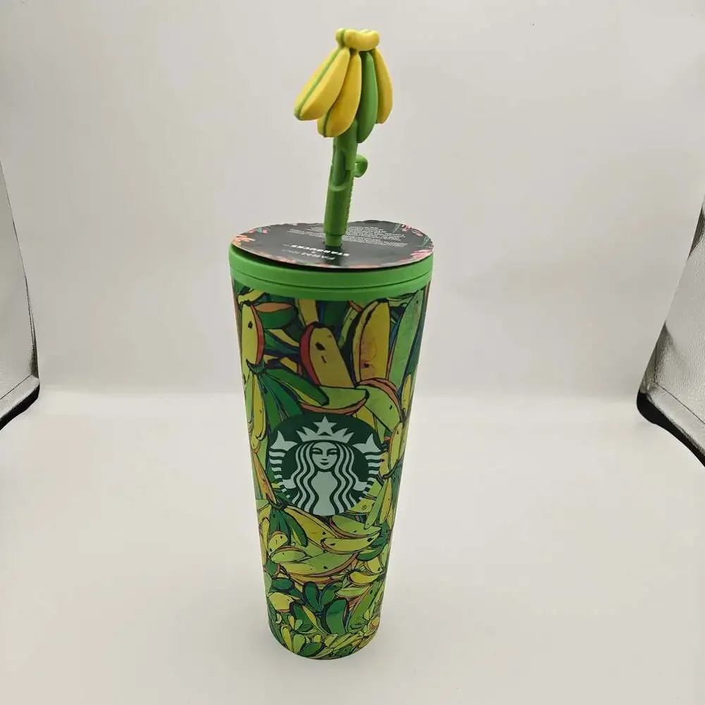 Starbucks x FARM Rio Banana Board Cold Cup Tumbler with Straw Topper 24 oz
